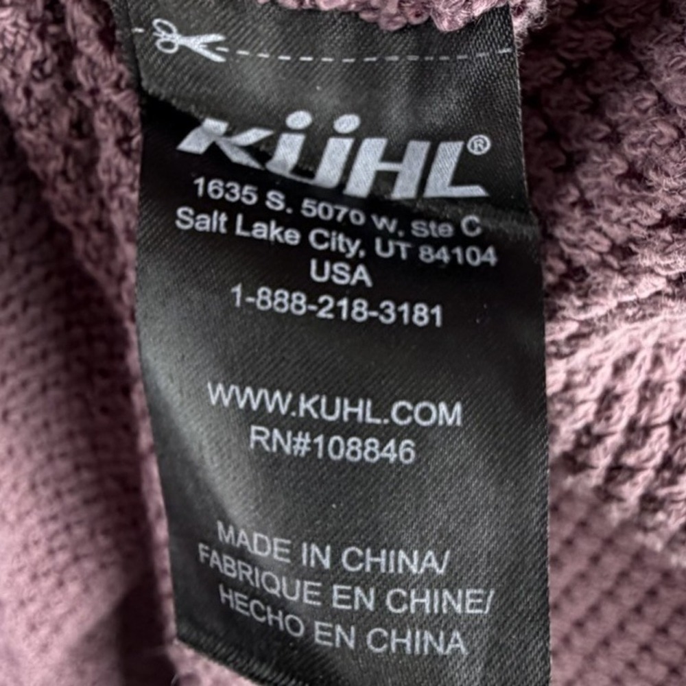 KÜHL Lyrik V Neck Sweater Sz M Mauve Long Sleeve Thermal‎ Waffle Knit Gorpcore - Picture 11 of 12